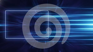 Futuristic Blue Digital Light Streams with Technology Interface Frame